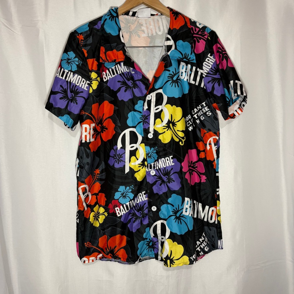 Baltimore Orioles 2024 City Connect Hawaiian Shirt SGA Button Up Floral Mens M